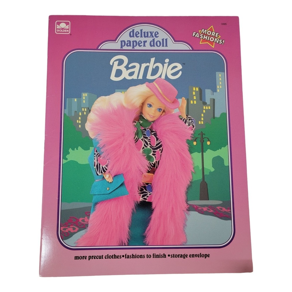 Vintage Barbie Deluxe Paper Doll Book Mattel Golden Book 1991 Uncut